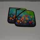 Abstract Floral Watercolor Painting Pot Holders Set of 2 Kitchen Heat Resistant Potholder for Microwave Cooking Baking Oven End Dishes and BBQ