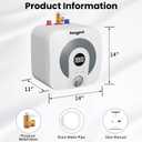 4 Gallon Under Sink Water Heater, 110V 1500W Electric Mini Tank Hot Water Heater with Digital Temp Display and Pressure Relief Valve, Compact for RV, Camper, Food Truck, Kitchen Sink, Laundry