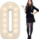 4FT Marquee Light Up Number Pre-Cut Frame Giant Marquee Numbers 0, Mosaic Numbers for Balloons, 20th 30th 40th 50th 60th Birthday Anniversary Decorations Party Decor