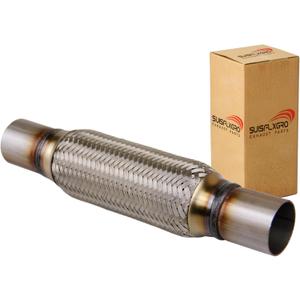 Exhaust Flex Pipe Universal Type 100% Stainless Steel For Heavy Duty and Cars (1 PC, 1.75X8X12)