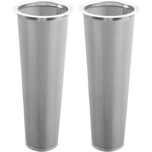 2 Pack 304 Stainless Steel Cold Brew Coffee Filter, Ultra-Fine Mesh Strainer for 1-2 Quart Wide Mouth Mason Jars, Seal Ring Design for Tea Fruit Infused Water
