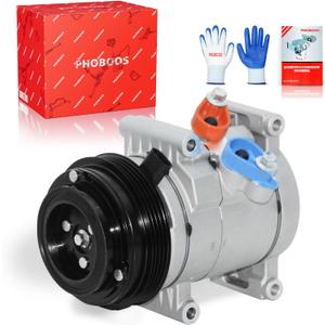 PHOBOOS A/C Compressor with Clutch Compatible with Chevrolet Spark 2012 L4 1.2L, Beat 2018-2021 L4 1.2L, CSP11 Compressor Type, Fast Cooling, Low Noise, Easy Installation, Ref. CO29126C