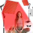 Red Light Therapy for Full Body and Face, 45W Large Panel 225pcs 660nm 850nm Infrared Light Red light Therapy Lamp for Home/Office Use, 360 Adjustable Stand with Desktop Clamp