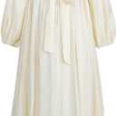 LTAKK Regency Dress Women Victorian Regency Costume Empire Waist Dresses Tea Party Gown (Yellow, XL)
