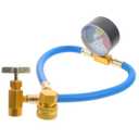 Charge Hose with Gauge, Air Conditioning Recharge Hose with 1/2 Can Tap Dispensing Valve Fit for Car