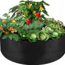 100 Gallon Large Grow Bag, Heavy Duty Fabric Round Raised Garden Bed Planter Pots for Planting Herb Flower Vegetable Potato Plants (50" D x 12" H, Black)