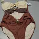 B2prity Cutout One Piece Swimsuit Tummy Control Ruched Monokini Color Block Bathing Suit for Cruise Vacation (M)
