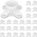 TianTianUp 1/ 2 Inch PVC Flange, 25 Pack - Polyvinyl Chloride Pipe Fittings, Table Screw Caps, for DIY PVC Rod Holder Projects, Making Storage Shelves, Support Feet