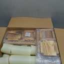 24 Pcs Wooden Candle Lantern Include 12 Wedding Lantern Centerpiece 12 Flameless Decorative Candles Holders Wedding Centerpieces for Tables Party Decor(Brown)