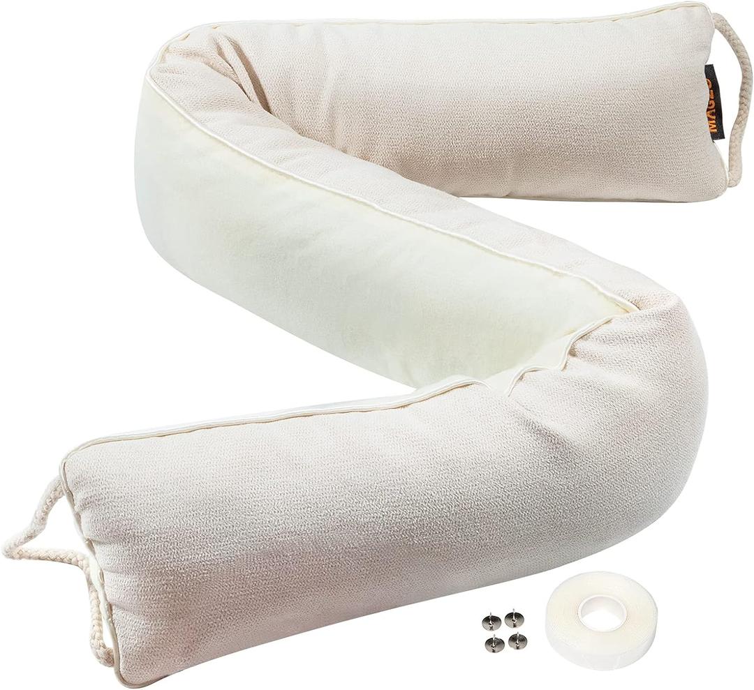 MAGZO Door Draft Stopper 36 Inch-Beige, Under Door Draft Blocker Air Stopper Door Bottom Insulation Snake Draft Stopper (36in x 4in)