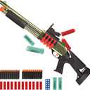 30 Inch Manual Loading Soft Bullet Shotgun, Foam Blaster Soft Dart Blaster with 50 Darts, Shell Ejecting Airsoft Shotgun for 15+ Years Old Outdoor Play, Gifts for Christmas Birthday Halloween