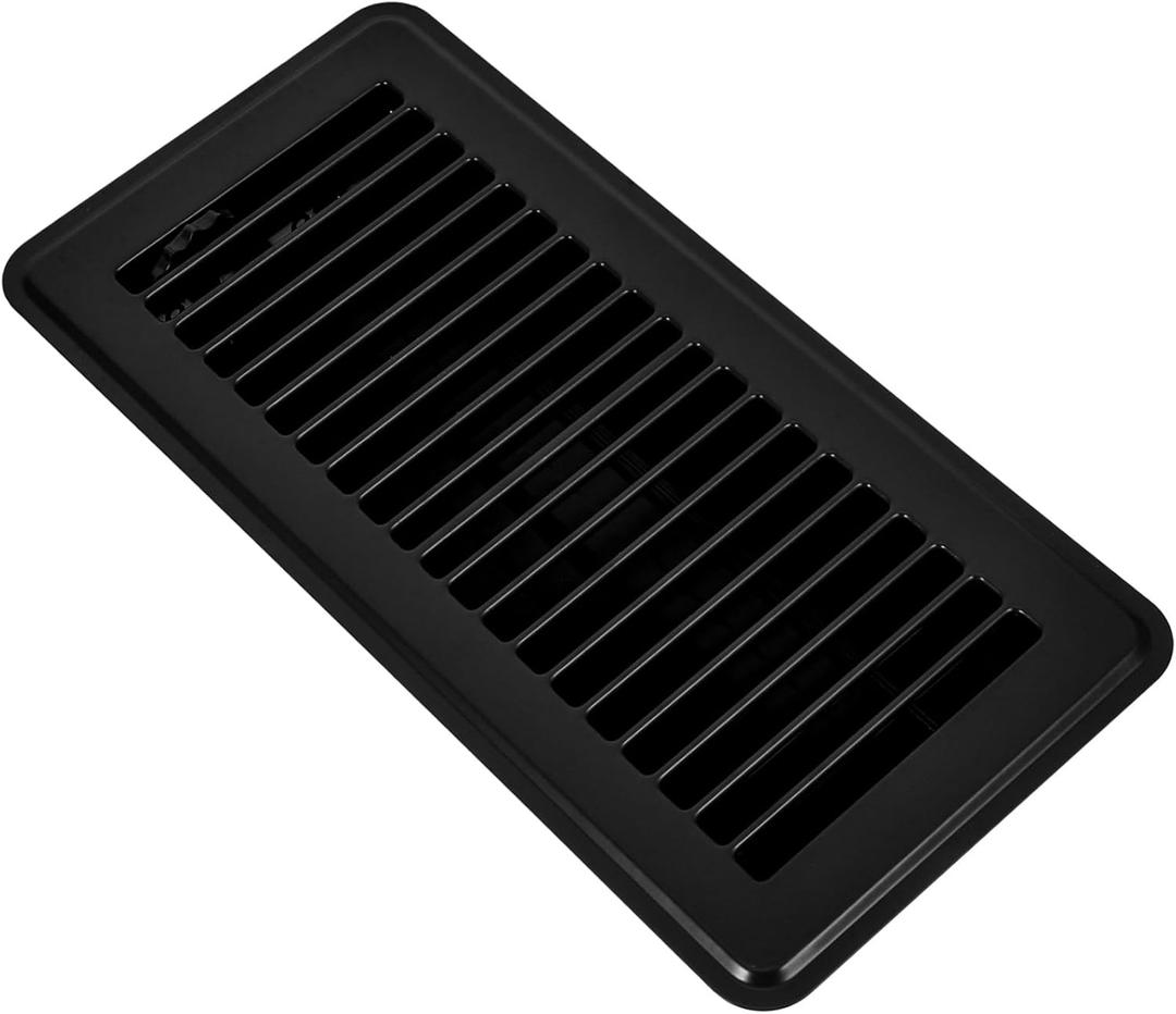 Cast Iron Floor Vent Cover Black Air Vent Cover Sturdy Material Easy Setup