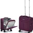 Hanke Underseat Carry On Luggage with Wheels, Lightweight Small Suitcase Airline Approved 16 Inch Softside Personal Item Travel Bag for Women Men, Compact Under Seat Luggage with Spinner Wheels,Purple