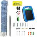 35"x164' Electric Fence Netting Solar Kit for Sheep Garden Backyards | Portable Fence Netting & 0.2J Solar Energizer All-in-One Kit for Goats, Beehives, Dogs, Livestock, Homesteads etc
