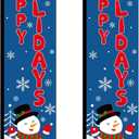 Boao 2 Set Happy Holidays Feather Flag 12 ft Outdoor Advertising Display Sign Christmas Themed Banner Sign for Business and Marketing for Xmas Outdoor Advertising (Hardware Not Included)