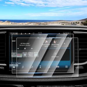 2PCS Screen Protector for 2021-2025 2026 Jeep Grand Cherokee L/Dodge Durango/Chrysler Pacifica, 10.1 Inch Touch Screen Protector Cover Tempered Glass Navigation Display Protective Film