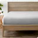 Bare Home Fitted Bottom Sheet Queen - Premium 1800 Microfiber - Ultra-Soft Wrinkle Free - Deep Pocket - Fitted Sheet (Queen, Light Grey)