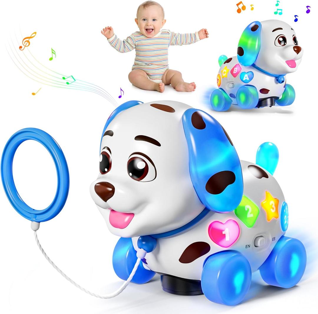 Musical Toy for 1 Year Old Boy Girl, Baby Toys 61218 Months, Puppy Toddler Learning for 1 Year Old Boy Gifts, Bilingual Educational with Music Light, 1st Birthday Gift for Girl, Toddlers