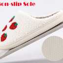 Comfy House Slippers For Women Men, Ladies Fuzzy Bedroom Slippers,indoor Outdoor Memory Foam Shoes (5-6 Women/4.5-5 Men, 1-strawberry)