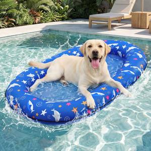 Queenmore Dog Pool Float, Dog Floats for Large Dogs, Inflatable Dogs Raft for Pool, Lake & Beach, Durable Summer Outdoor Water Floatie for Pets Up to 195 Lbs