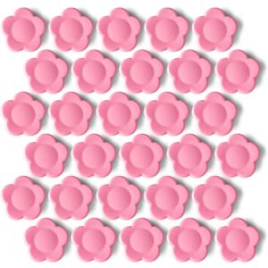 30 Pack Heavy Duty Fridge Magnets - Small Strong Refrigerator Magnets for Whiteboard, Kitchen, Office, Classroom - Decorative Cute Mini Sunflower Petal Magnets for Maps, Lockers, Crafts (Pink)