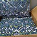 Arden Outdoor Deep Seat Cushion Set (4-Pack), 24 in x 24 in, Weather-Proof, Rain-Proof, Fade Resistant Patio Cushion for Chair, Sofa, and Couch Sapphire Aurora Blue Damask
