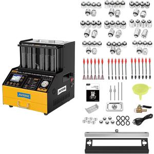 AUTOOL Automotive 6-Cylinder 110V GDI Fuel Injector Cleaning Machine,EFI Fuel Injector Cleaner Kit Tool,FSI Fuel Injector Tester Cleaner for All Petrol and Car Motorcycle