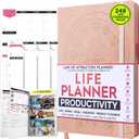 Law of Attraction Planner 2025 - Hourly, Weekly & Monthly Goal Setting Planner, 12 Month Journey to Increase Productivity | Life & Gratitude Journal, Include Foldable Vision Board, Gift Box & Stickers (B5 (Undated) 7.2" x 10.1", Rose Gold)