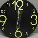 XFM Glow in The Dark Clock 16 Inch Modern Silent Non Ticking Luminous Wall Clocks Battery Operated Night Light Wooden Wall Clock for Living Room Kitchen Bedroom