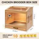 Brooder Box for Chicks, Wooden Chicken Brooder with Heat Lamp