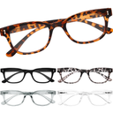 BLS BLUES 5 Packs Reading Glasses for Women Blue Light Blocking, Vintage Computer Eyewear, +2.0