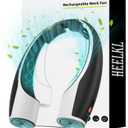 AI Neck Fan, 4 Speeds Adjustable Portable Personal Fan Rechargeable, 4000 mAh Battery Faster Cooling Wearable Fan, Ultra Quiet for Home, Office, Travel, Outdoor - Black