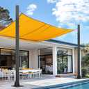 2 Pack Shade Sail Poles, 10 FT Outdoor Sun Shade Poles for Deck, 2.4" Diameter Steel Heavy Duty Shade Pole Kit for Outdoor Shade in Ground and Backyards, Patio, Deck, Black Three Ring Sun Shade Pole