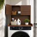 Washer Dryer Countertop with Cabinets, 2-Tier Laundry Countertop with Shelf