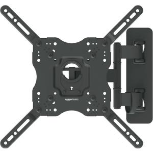 Amazon Basics Full Motion Articulating TV Monitor Wall Mount for 26" to 55" TVs and Flat Panels up to 80 Lbs, Black