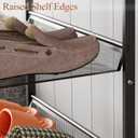 Garden 4 you Shoe Rack for Closet Narrow 4 Tiers, Small Shoe Rack with Brown Wooden Tabletop, Adjustable Metal Shoe Shelf for Closet Entryway Hallway Living Room
