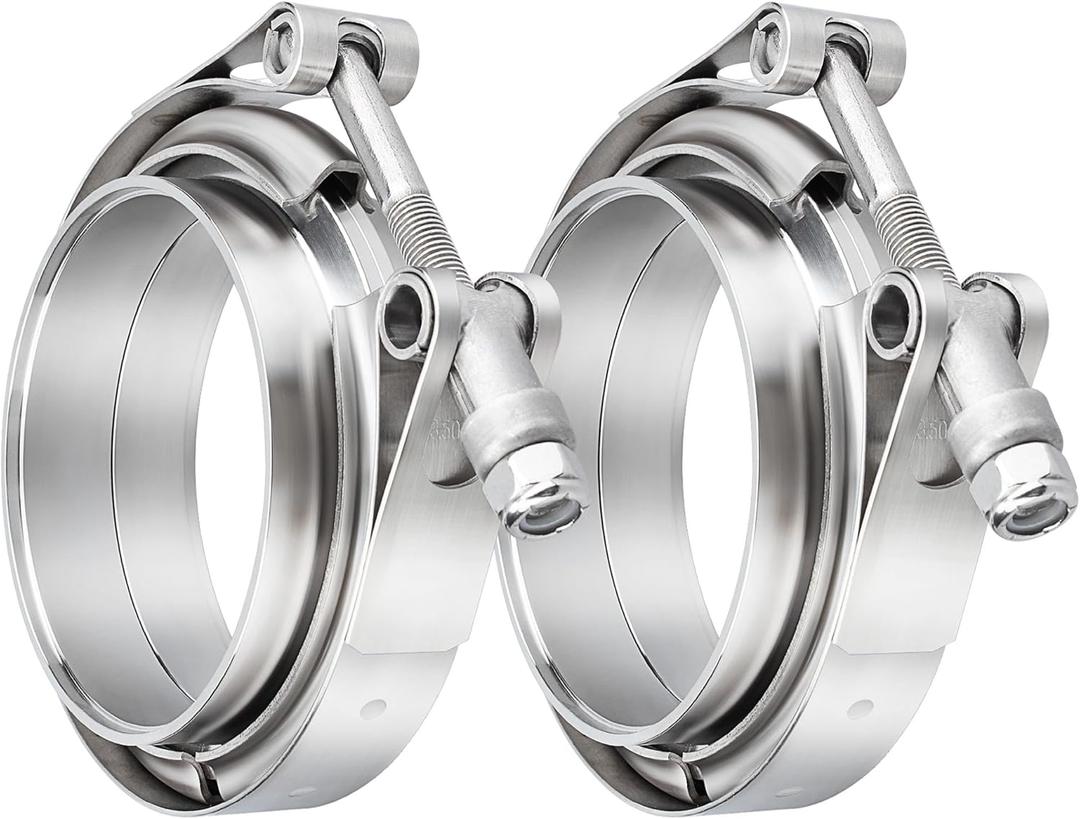 3.0 Inch V Band Clamp Coupling with Flange Male Female Stainless Steel (2Pcs)