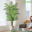 6ft Tall Triple Golden Cane Palm Artificial Tree Large Tropical Palm Tree UV Resistant Fake Plant in Pot for Indoor Outdoor Big House Living Room Outside Patio Office Home Decor 1Pack