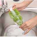 Comsnows 1PCS Glass Cleaning Brush with Suction Cup, Kitchen Bottle and Wine Cup Cleaner, Stable Washing for Cups, Mugs, Decanters and Jugs, Green