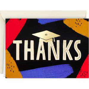 Hallmark Graduation Thank You Cards Bulk, Brush Strokes (40 Thank You Notes and Envelopes)