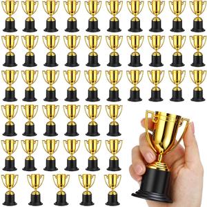 Quelay Mini Trophies Bulk 3.89 Inch Plastic Gold Award Trophy Cups for Sport Football Soccer Rewards Winning Prize Competition Party Favor