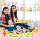 12 PCS 3D Easter Eggs Felt Ornaments for Tree Colorful Spring Eggs Felt Hanging Decoration with Rope Decorative Egg Felted Ornament Supplies for Easter Basket Stuffers Spring Party Decor Garland Craft