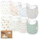 8-Pack Organic Baby Bibs for Boys, Girls - Soft Cotton Drooling and Teething Bibs for Baby Girl & Boy, Extra Absorbent, Easy to Clean & Put On for Toddler, Newborn, Infant 0-24 Months (Prairie)