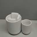 LE TAUCI Utensil Holder for Kitchen Counter, 7.3"+5.4" Fluted Ceramic Utensil Crock Organizer for Countertop, Heavy Large Holder for Spatulas, Spoons, Set of 2, White, Kitchen Counter Decor