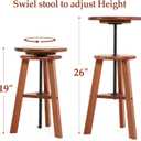 VISWIN Adjustable Drafting Stool, Beech Wood, Artist Stool Chair, Supports Up to 176 Lbs, for Artists, Studio, Home Use, Office, Kitchen, Walnut