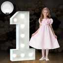 imprsv 3FT Marquee Numbers, Light Up Numbers, Marquee Numbers 1, Cool White Light Up Numbers for Party, Big Numbers for 1st 16st 21st Birthday Party Decorations,Large Cardboard, Anniversary Decor