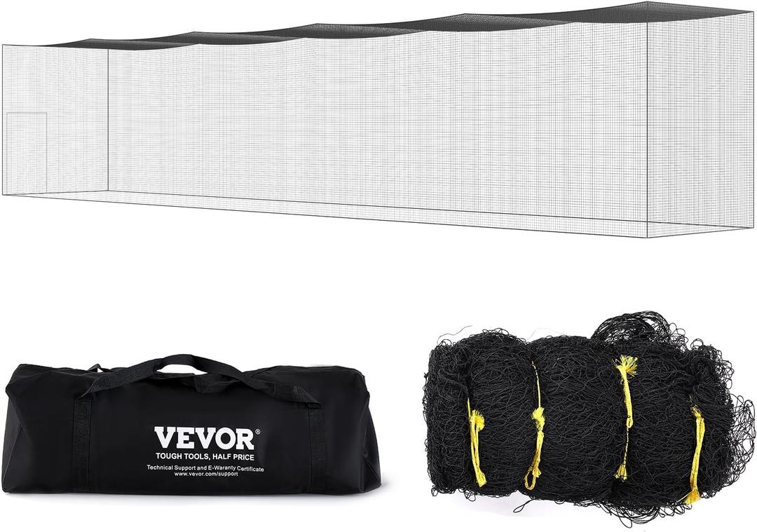 VEVORProfessional Softball Baseball Batting Hitting Training Net, Practice Portable Pitching Cage Net with Door & Carry Bag, Heavy Duty Enclosed PE Netting, (70inch, Black)