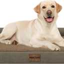 Large Dog Bed Orthopedic Washable: Beds Bolster XL Bed Large Big Dogs Egg Crate Foam Couch Sofa Waterproof with Removable Cover - Brown (38.0"L x 25.0"W x 6.5"Th)