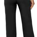 VOOVEEYA Wide Leg Pants for Women, Yoga Pants with Pockets High Waist Casual Straight Dress Pants Petite/Tall/Regular (Petite Black L New) (Black, L)