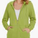 MAGCOMSEN Women's Fleece Lined Zip Up Hoodies Casual Hooded Jacket Workout Full Zip Sweatshirts Pocket Coats, 2XL